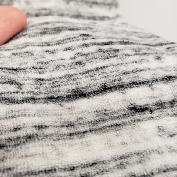 ADIDAS nwt Velour Fleece Jacket Full Zip Space Dyed Off White Black Girls M - Picture 4 of 9